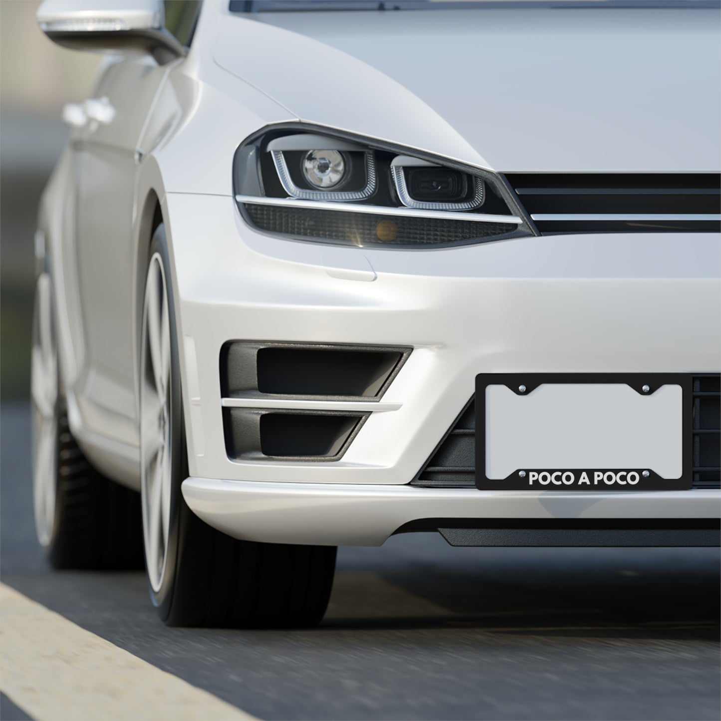 Poco A Poco Metal License Plate Frame